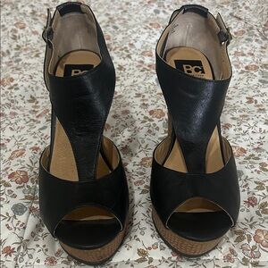 BCBG Black and Tan Women's Platform Heels